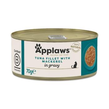 6x70g Applaws szószban, tonhal & makréla, nedves macskatáp