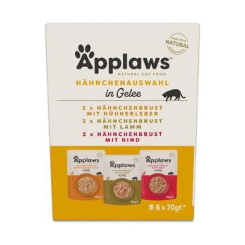 6x70g Applaws tasakos aszpikban vegyes csomag, Csirkeválogatás (3 fajta), nedves macskaeledel kép