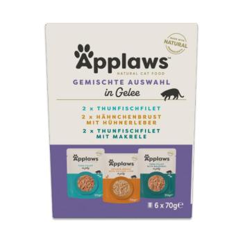 6x70g Applaws tasakos aszpikban vegyes csomag, Tonhal & csirke mix (3 fajta), nedves macskaeledel kép