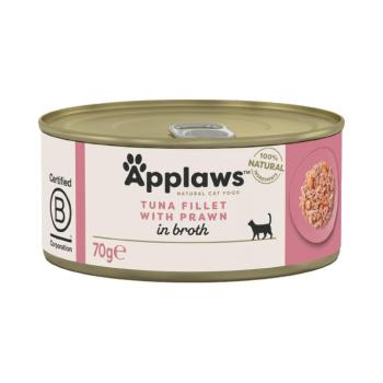6x70g Applaws tonhalfilé & garnéla hallében nedves macskaeledel kép