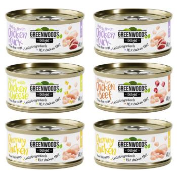 6x70g Greenwoods Delight nedves macskatáp csirke vegyes próbacsomag 4 változattal kép