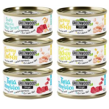 6x70g Greenwoods Delight nedves macskatáp tonhal- & csirke vegyes próbacsomag 4 változattal kép