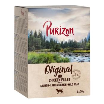 6x70g Purizon Adult gabonamentes nedves macskatáp Vegyes csomag 3 változattal kép