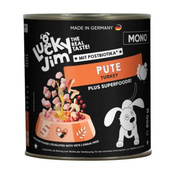 6x800 g Lucky Jim Mono pulyka nedves kutyatáp kép