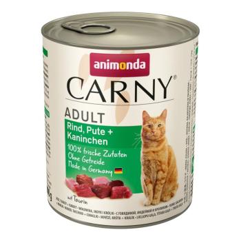 6x800g animonda Carny Adult marha, pulyka & nyúl nedves macskatáp kép
