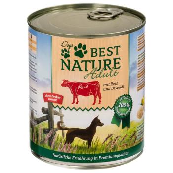 6x800g Best Nature Dog Adult Marha, rizs & sáfrányos szeklice-olaj nedves kutyatáp kép