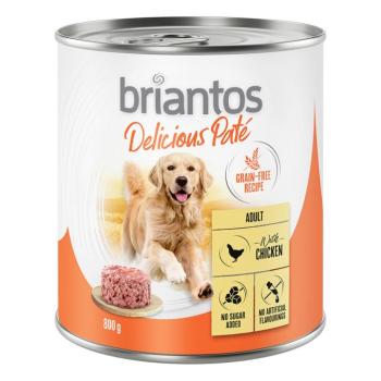 6x800g Briantos Delicious Paté Csirke nedves kutyatáp kép