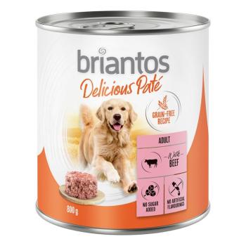 6x800g Briantos Delicious Paté Marha nedves kutyatáp kép