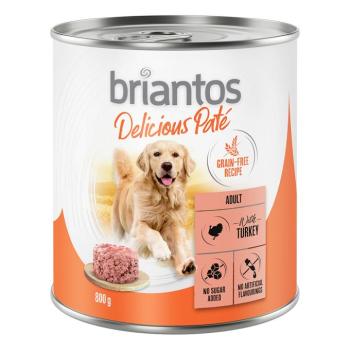 6x800g Briantos Delicious Paté Pulyka nedves kutyatáp kép