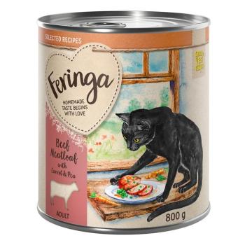 6x800g Feringa Selected Recipes Darált hús, sárgarépa & borsó nedves macskatáp kép