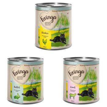 6x800g Feringa Single Meat Menü Vegyes csomag I: csirke, nyúl, bárány nedves macskatáp kép
