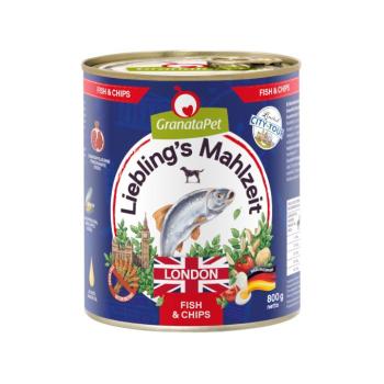 6x800g Granatapet Liebling's Mahlzeit City Tour London (Fish & Chips) nedves kutyatáp kép
