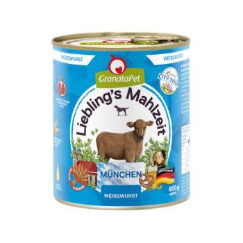 6x800g Granatapet Liebling's Mahlzeit City Tour München (Weißwurst) nedves kutyatáp kép