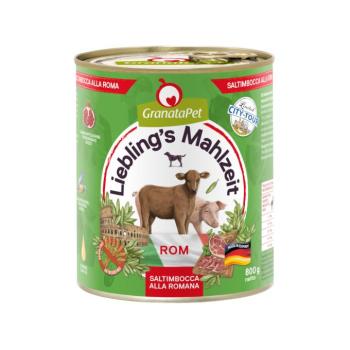 6x800g Granatapet Liebling's Mahlzeit City Tour Rom (Saltimbocca alla Romana) nedves kutyatáp kép