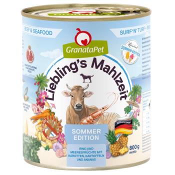 6x800g GranataPet Liebling's Mahlzeit nedves kutyatáp - Nyári kiadás - Surf'n'Turf kép