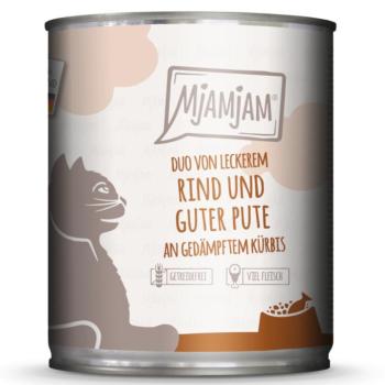 6x800g MjAMjAM Duo Marha, pulyka & tök nedves macskatáp kép