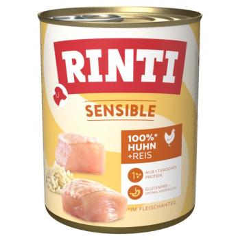 6x800g RINTI Sensible Csirke & rizs nedves kutyaeledel kép