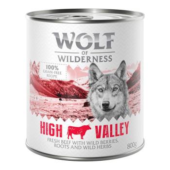 6x800g Wolf of Wilderness Adult - Single protein nedves kutyatáp - High Valley marha kép