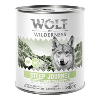 6x800g Wolf of Wilderness nedves kutyatáp - Steep Journey - Szárnyas báránnyal kép