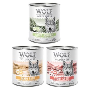 6x800g Wolf of Wilderness nedves kutyatáp - Vegyes csomag kép