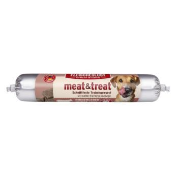 6x80g Fleischeslust meat & treat Marhamájas tréning kutyaszalámi kutyasnack kép