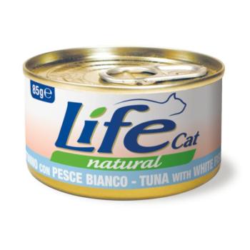 6x85g Life Cat Natural Adult Tonhal & fehér hal nedves macskatáp kép