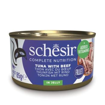 6x85g Schesir Complete Nutrition Filet tonhal & marha aszpikban nedves macskatáp kép