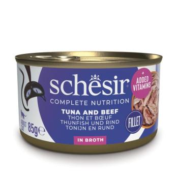 6x85g Schesir Complete Nutrition Filet tonhal & marha húslében nedves macskatáp kép