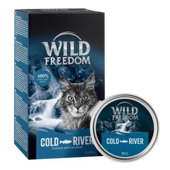 6x85g Wild Freedom Adult tálcás nedves macskatáp- Cold River - tőkehal & csirke kép