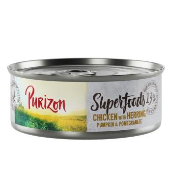 70g Purizon Superfoods csirke & hering sütőtökkel és gránátalmával nedves macskatáp