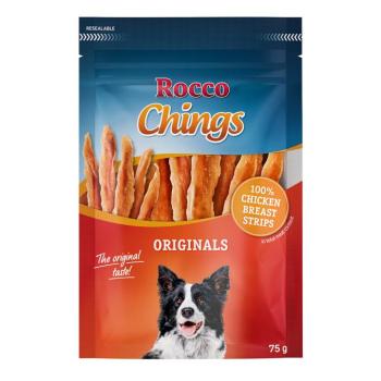 75g Rocco Chings Originals Csirkemellcsíkok kutyasnack