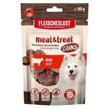 80g Fleischeslust Meat & Treat Coins marha kutyasnack kép