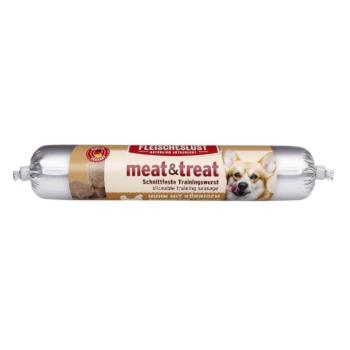 80g Fleischeslust meat & treat tréning, Csirke granulált krémsajttal, kutyaszalámi kutyasnack kép
