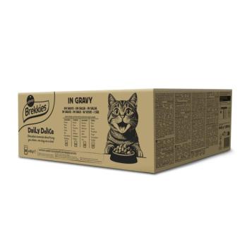 80x85g Brekkies Daily Delice Adult Cat nedves macskatáp vegyes csomag aszpikban 4 változattal kép