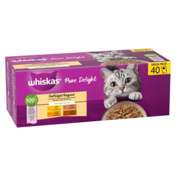 80x85g Whiskas Pure Delight szárnyas raguválogatás aszpikban nedves macskatáp kép