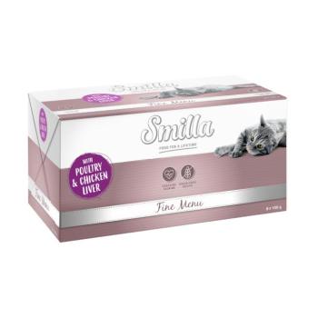 8x100g Smilla Fine Menu nedves macskatáp- Szárnyas & csirkemáj kép