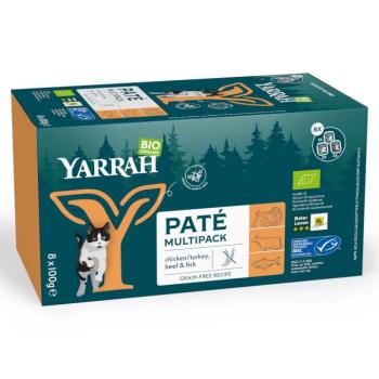 8x100g Yarrah Bio pástétomválogatás tálcás nedves macskatáp vegyesen kép