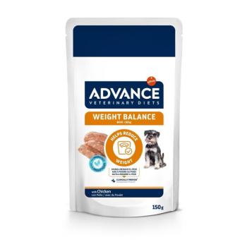 8x150g Advance Veterinary Diets Dog Weight Balance Mini nedves kutyatáp kép