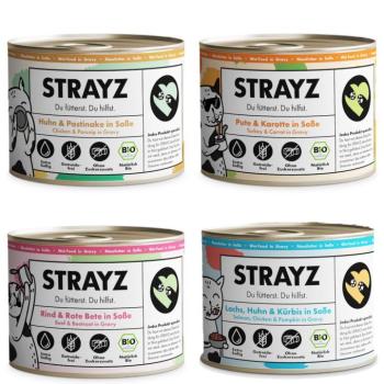 8x200g STRAYZ BIO nedves macskatáp próbacsomag 4 változattal