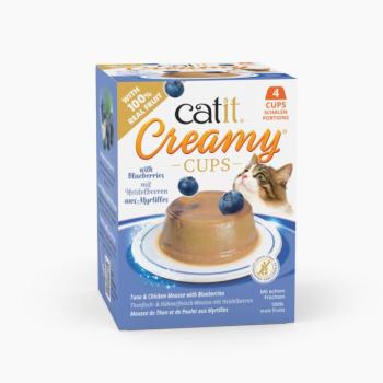 8x25g Catit Creamy Cups Tonhal & csirkehús mousse áfonyával macskasnack kép