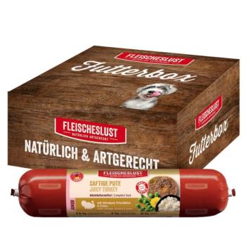 8x400g Fleischeslust Junior Classic nedves kutyatáp - Szaftos pulyka friss sajttal & borsóval kép