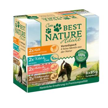 8x85g Best Nature Cats tasakos multipack mix 4 változattal nedves macskatáp kép