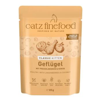 8x85g catz finefood Kitten szárnyas nedves macskatáp