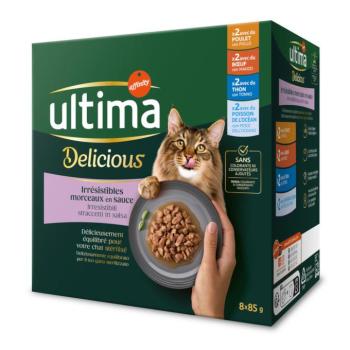 8x85g Ultima Cat Sterilized nedves macskatáp mix II (csirke, marha, tonhal, tengeri hal) kép