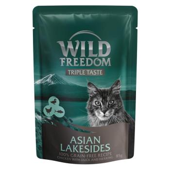8x85g Wild Freedom Triple Taste Asian Lakesides - csirke, kacsa & hering tasakos nedves macskatáp kép