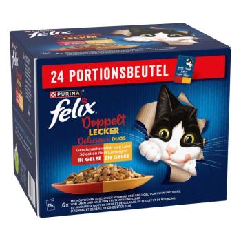 96x85g Felix Fantastic duplán finom húsválogatás nedves macskatáp 3+1 ingyen kép
