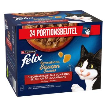 96x85g Felix Sensations szószban házias válogatás nedves macskatáp 3+1 ingyen kép