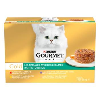 96x85g Gourmet Gold rafinált ragu nedves macskatáp vegyes csomagban kép