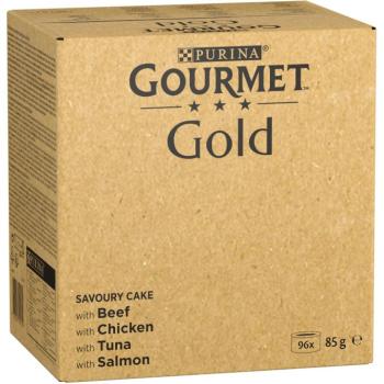 96x85g Gourmet Gold Rafinált ragu nedves macskatáp vegyesen kép