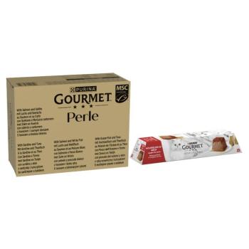 96x85g Gourmet Perle halválogatás nedves macskatáp+12x57g Mousse marha ingyen kép